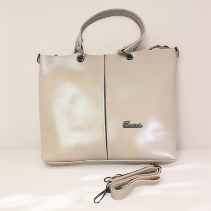 Beige Handbag with Detachable Strap