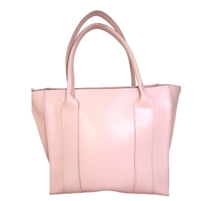 Blush Pink Handbag with Gold-Tone Accents