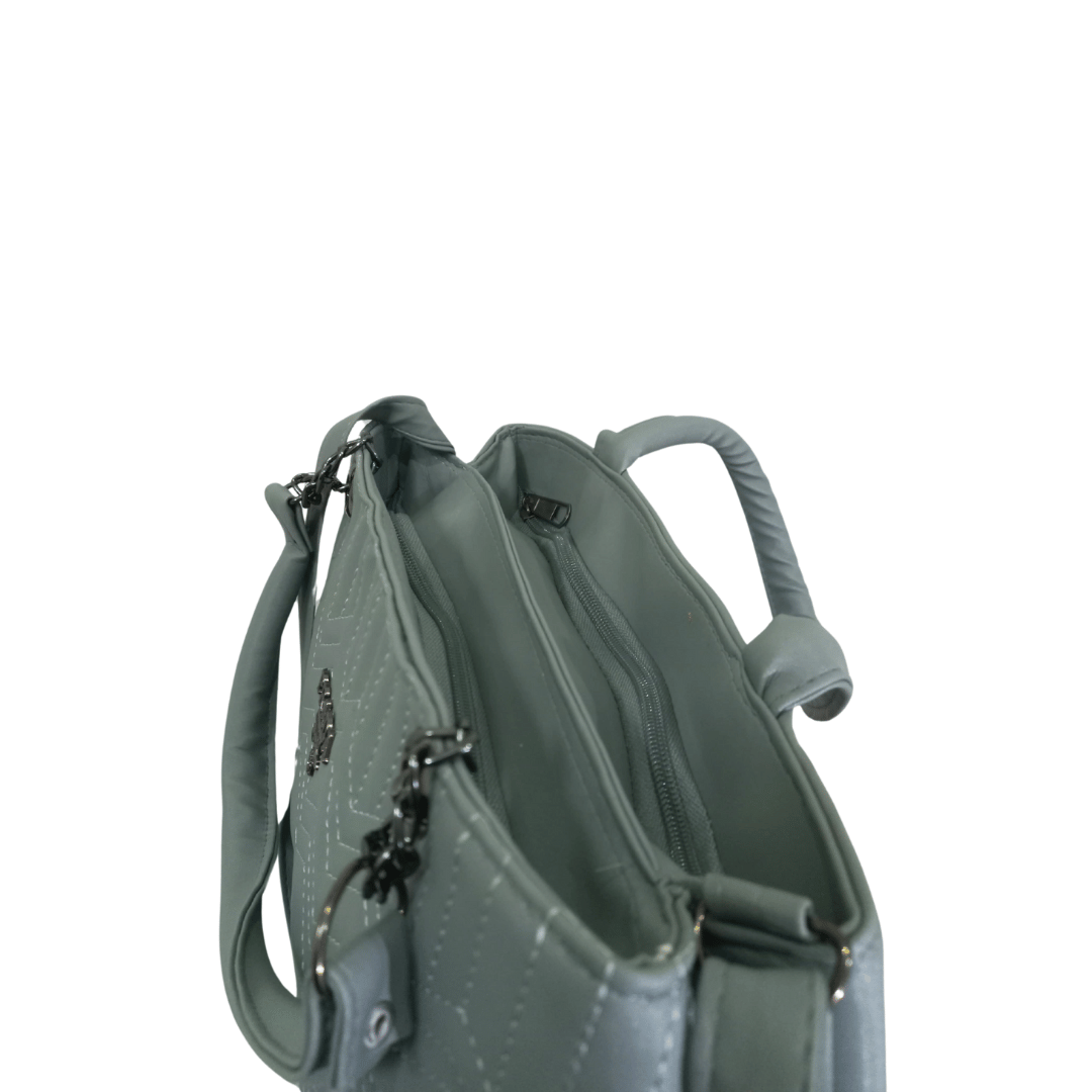 Sage Green Quilted Bag with Chain Strap