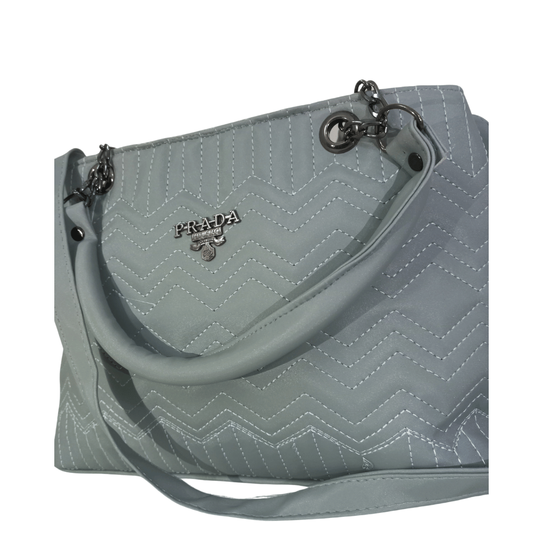 Sage Green Quilted Bag with Chain Strap