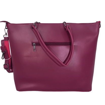 Burgundy Elegance - Tote with Detachable Strap