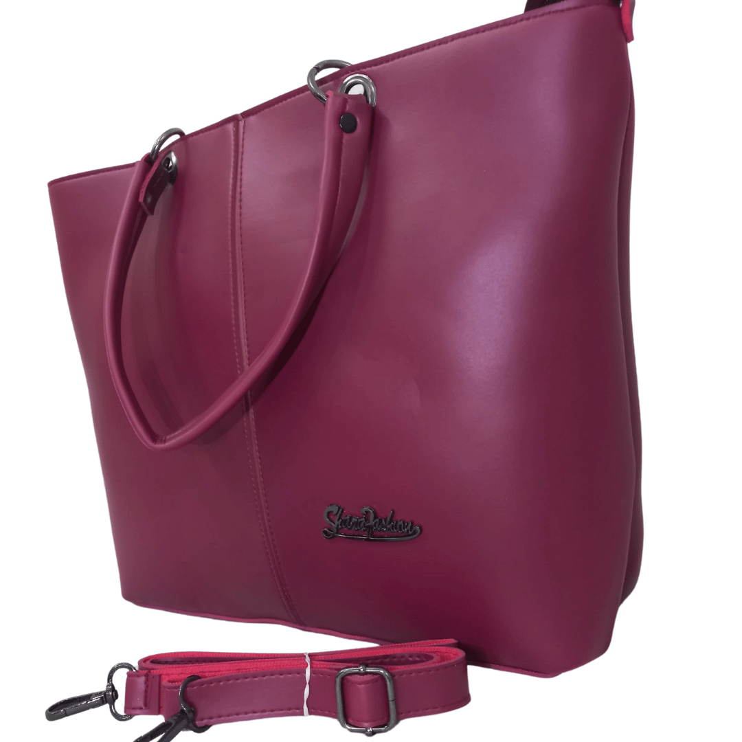 Burgundy Elegance - Tote with Detachable Strap