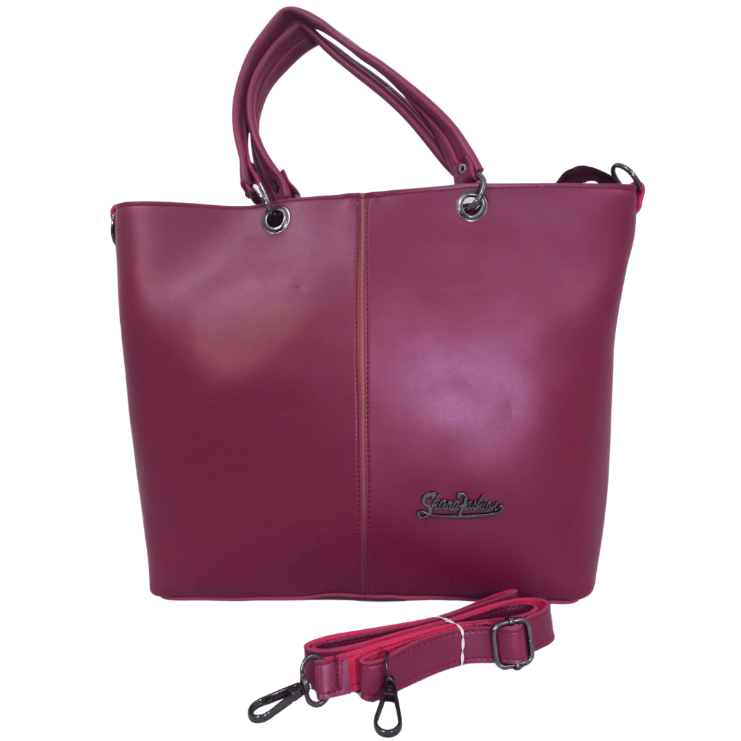 Burgundy Elegance - Tote with Detachable Strap